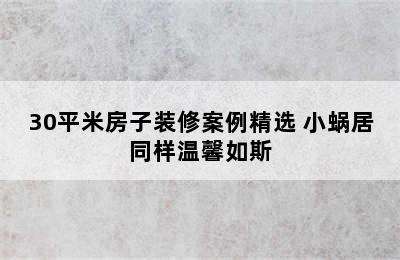 30平米房子装修案例精选 小蜗居同样温馨如斯